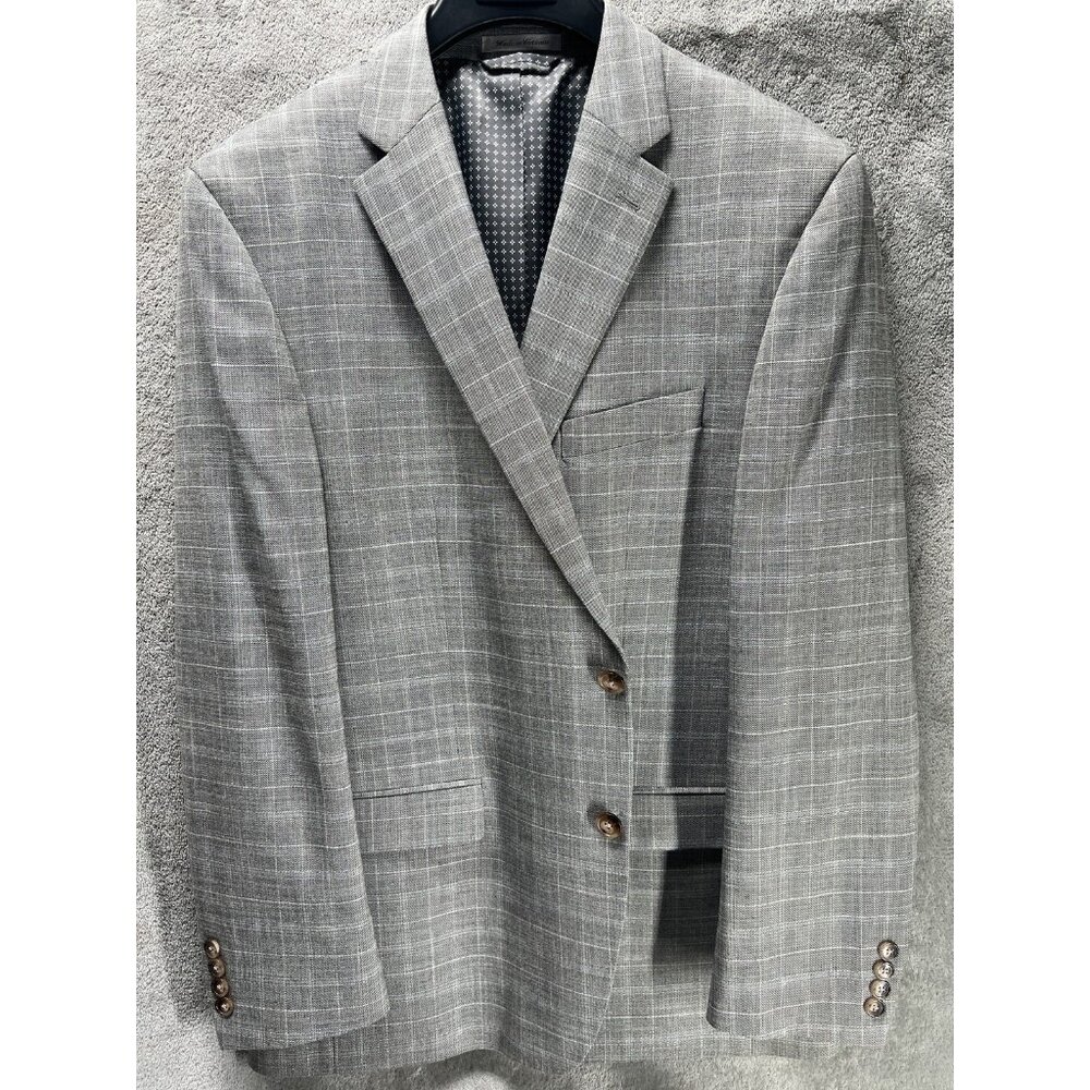 Ralph Lauren Chaps Blazer Men’s 44R Plaid Jacket Sports Coat Check Tan Green